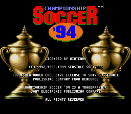 Championship Soccer ’94 – SNES